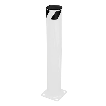 STEEL PIPE SAFETY BOLLARD 36X5.5 WHITE